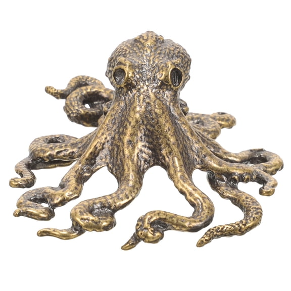 RENACLIPY Octopus Shaped Desktop Decor Statue in Light Brown - Unique Home Decoration 1 Piece