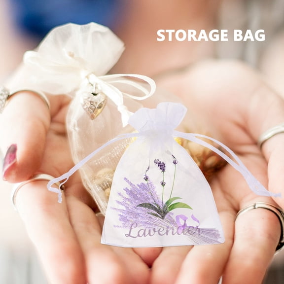RENACLIPY Small Lavender Drawstring Bags for Storing Dried Flowers and Fragrance Pouches