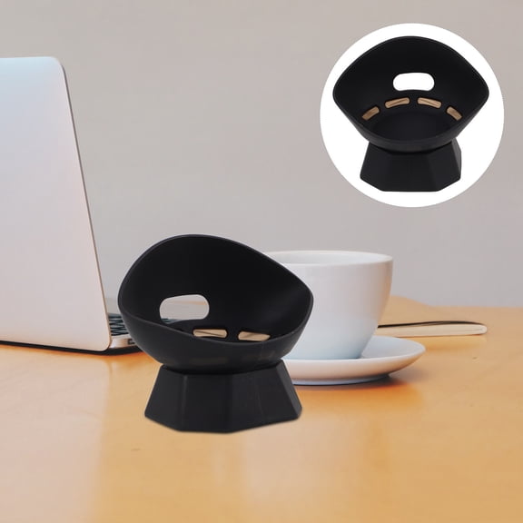 RENACLIPY Black Silicone Speaker Stand Riser with Sleek Design for Office Desk, Computer, Home Studio Audio Setup