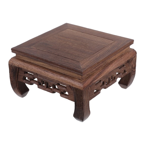 RENACLIPY Square Solid Wood Flower Pot Display Stand in Brown for Home Decoration
