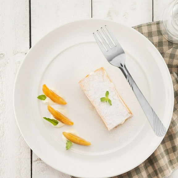 RENACLIPY 24Pcs Stylish Pattern Stainless Steel Dinner Forks with Ergonomic Handle for Home Dining