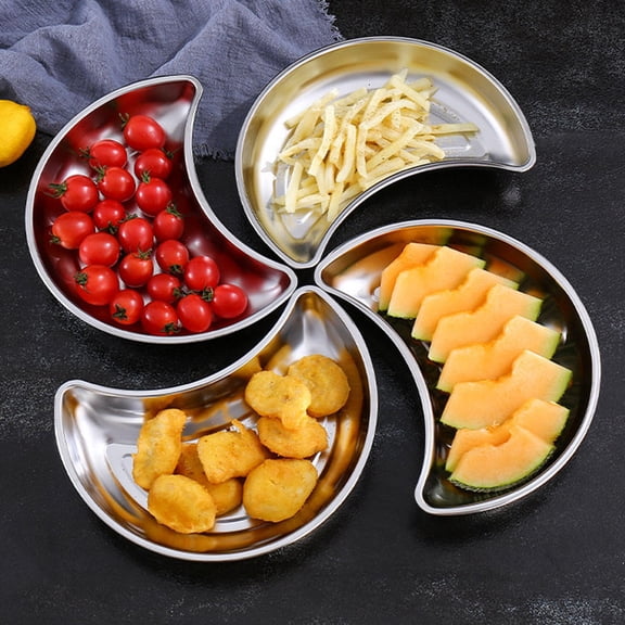 RENACLIPY Stainless Steel -Shaped Dessert Tray Kitchen Serving Platter Home Utensil