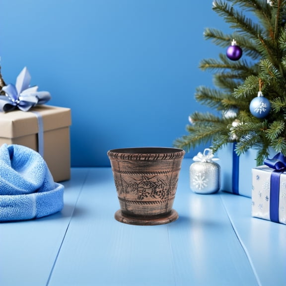 RENACLIPY Dark Brown Plastic Artificial Tree Stand with Stable Support Base for Holiday Party and Seasonal Decorations