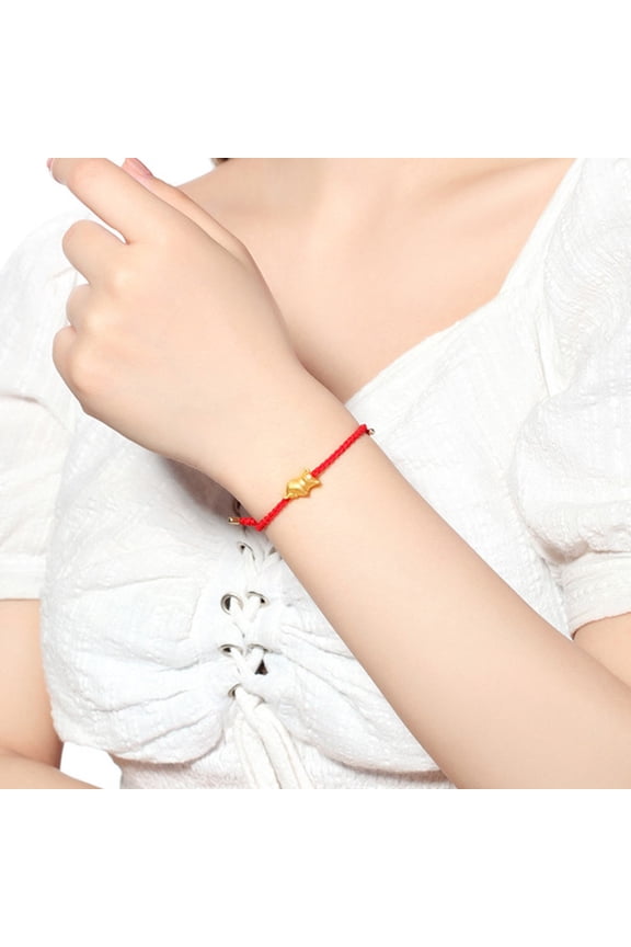 Red Rope Bangle Bracelet for Ox Zodiac Year - Stylish Holiday Party Jewelry and Unique Special Occasion Accessory