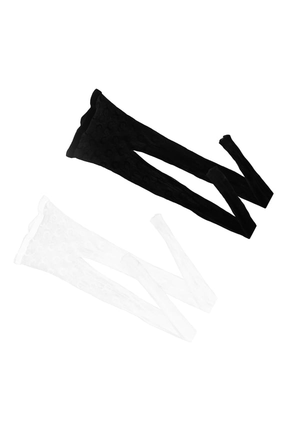 Women's High Elasticity White Thigh High Tights Nylons 2-Pack for Costume Party and Daily Wear