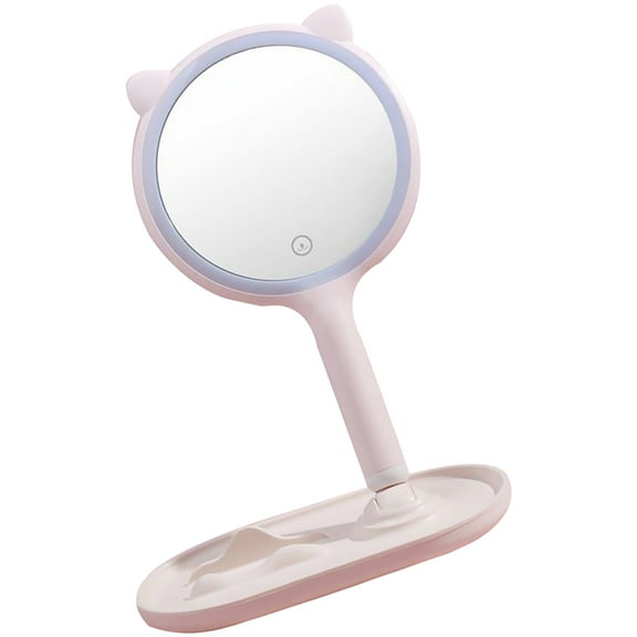 RENACLIPY LED Desk Makeup Mirror with Touch Control, Adjustable Warm Light, Portable Vanity Mirror for Study Room