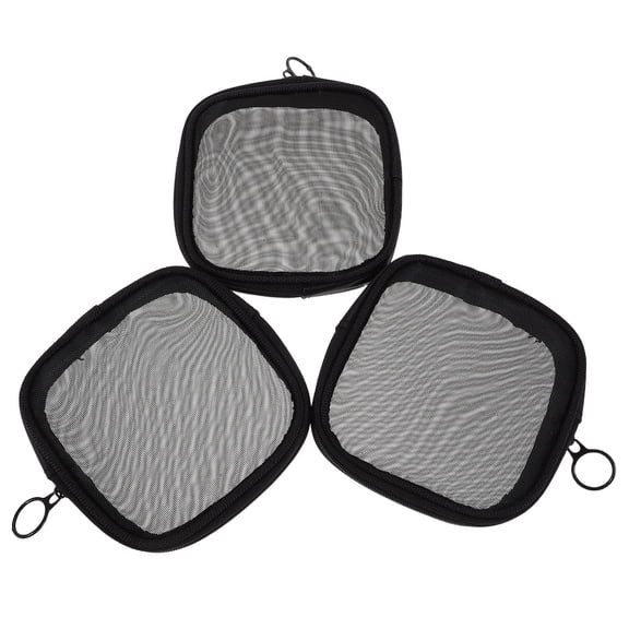 RENACLIPY Travel Cosmetic Pouch Black Mesh Storage Bag Odor Prevention 3pcs