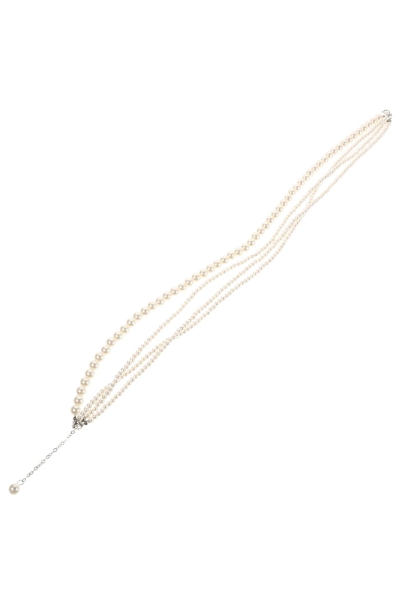 Multi Strand Necklace For Women Beige 1Pcs Choker Multi-Strand Party Accessory