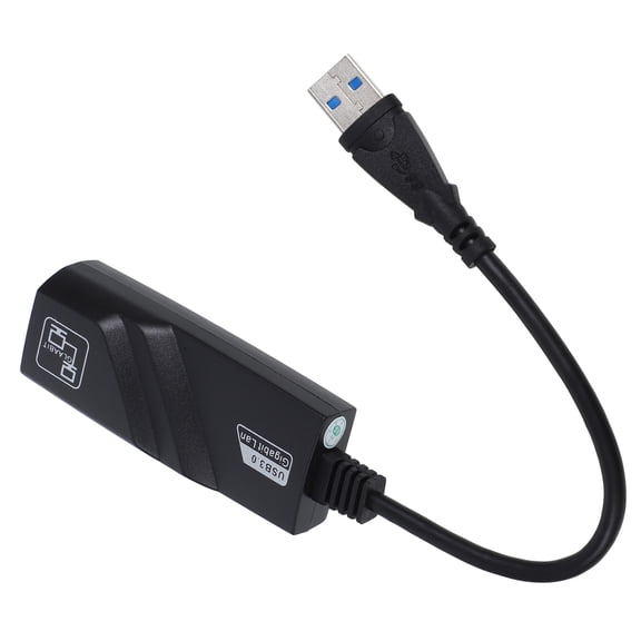 RENACLIPY USB 3.0 Ethernet Adapter Network Interface Card, Black PVC, High-Speed Wired , 1 Piece