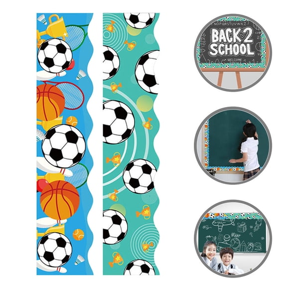 RENACLIPY Versatile Sports Bulletin Board Borders with Football and Basketball Motifs