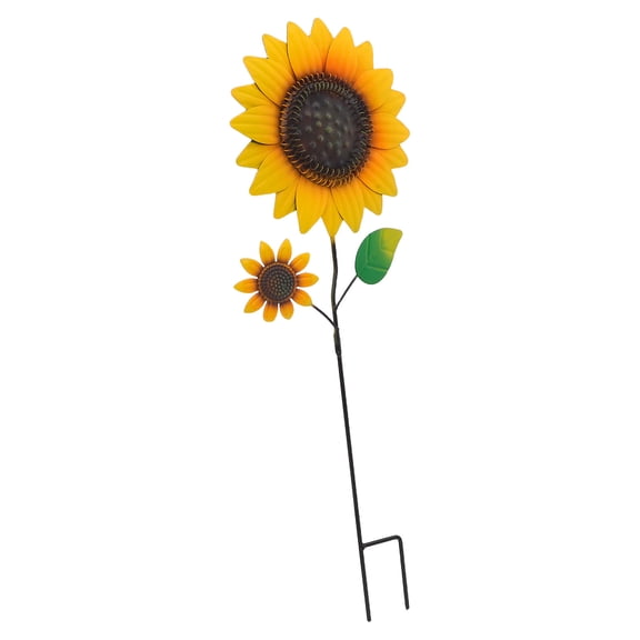 RENACLIPY Metal Sunflower Garden Stakes Yellow Outdoor Yard Decor for Patio and Lawn
