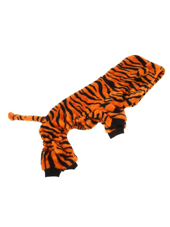 Funny Dog Costume Tiger Print Warm Jacket for Medium Dogs Party Outfit