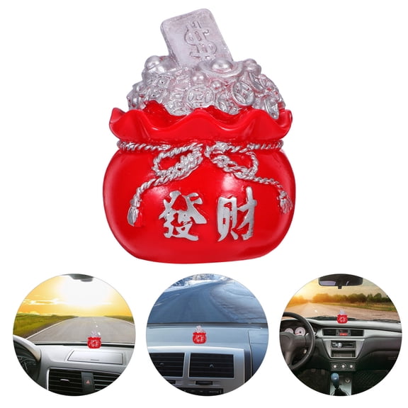 RENACLIPY Wealth Decorative Figurine Silver Resin Good Car Decor 1Pcs