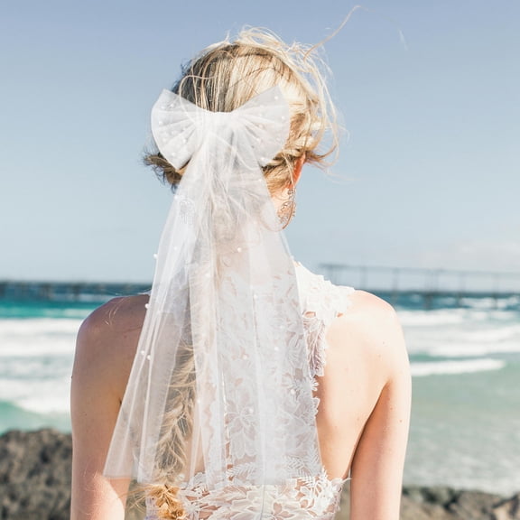 RENACLIPY Elegant White Bridal Veil with Hair Clip for Wedding, Engagement, and Special Occasion Photoshoot
