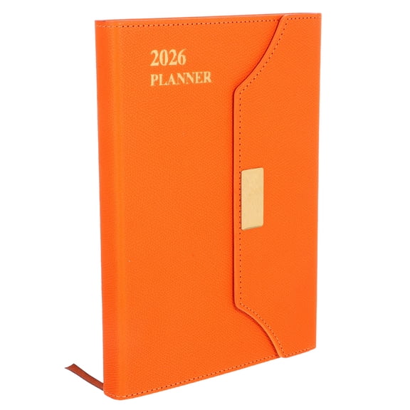 RENACLIPY Year Diary Orange Daily Planner Notebook for Office Use with Thick Ink Resistant Pages