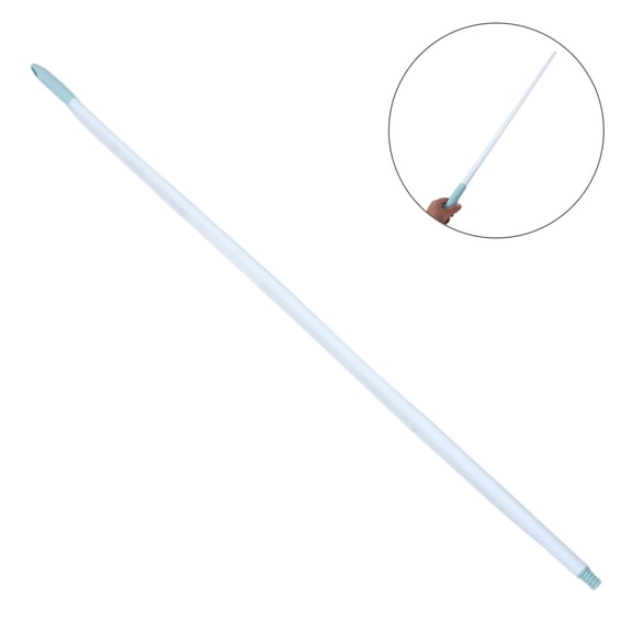 RENACLIPY White Metal Mop Handle, Four-Section Adjustable Rod for Home, Secure Threaded Connection