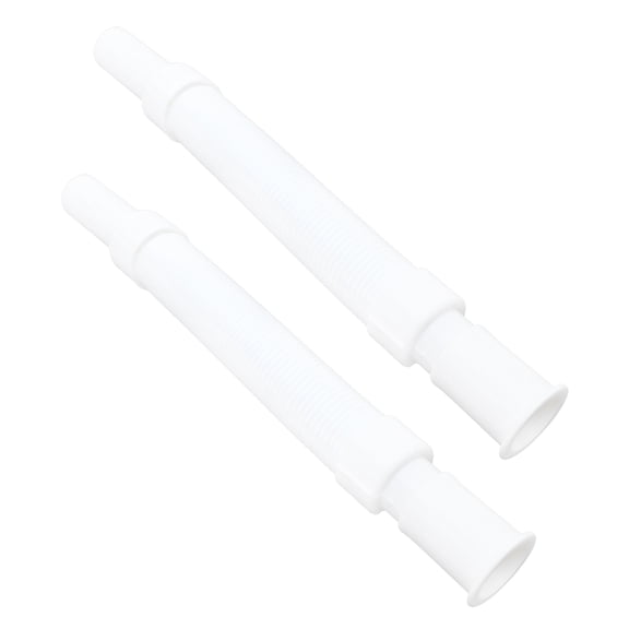 RENACLIPY Set of 2 Extendable White Flexible Drain Pipes for Bathroom Sinks Universal Wastewater Tubes