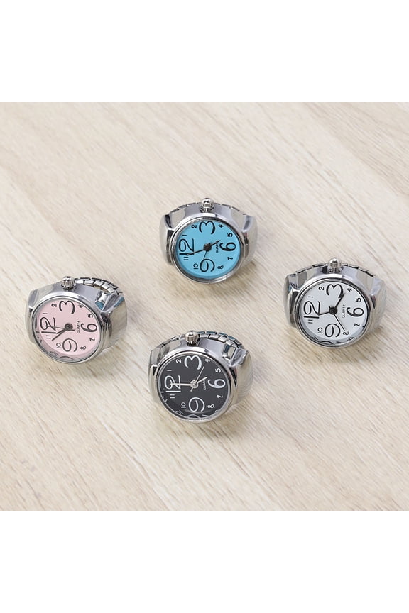 Stylish White Ring Watch Big Numbers Clear Time Unique Design