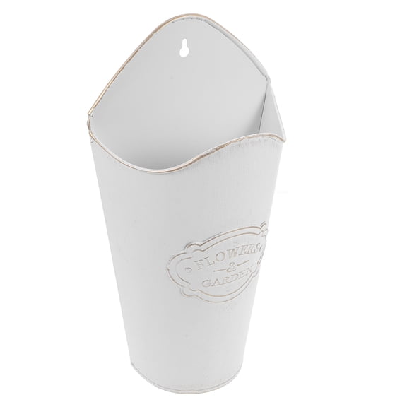 RENACLIPY Vintage Metal Flower Vase White Rustic Farmhouse Table Decor for Home Living Room