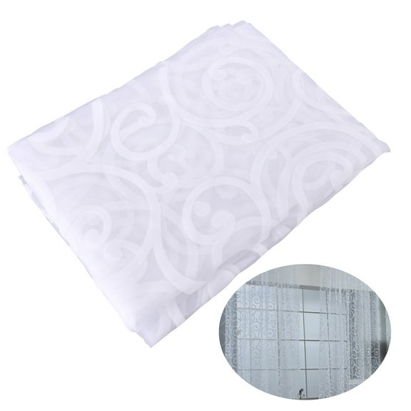 RENACLIPY White Flocking Sheer Curtains Premium Texture for Window Privacy Elegance