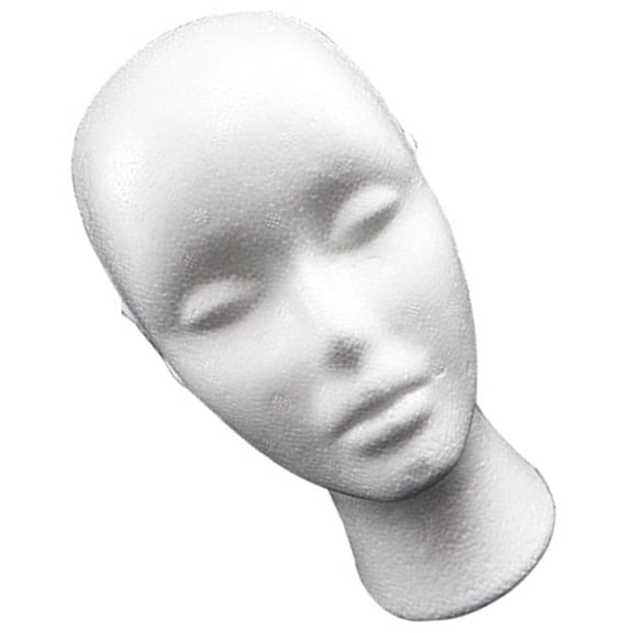 RENACLIPY White Foam Mannequin Wig Stand with Sturdy Hat Support for Styling, Display, and Hairdressing Use at Home or Shop