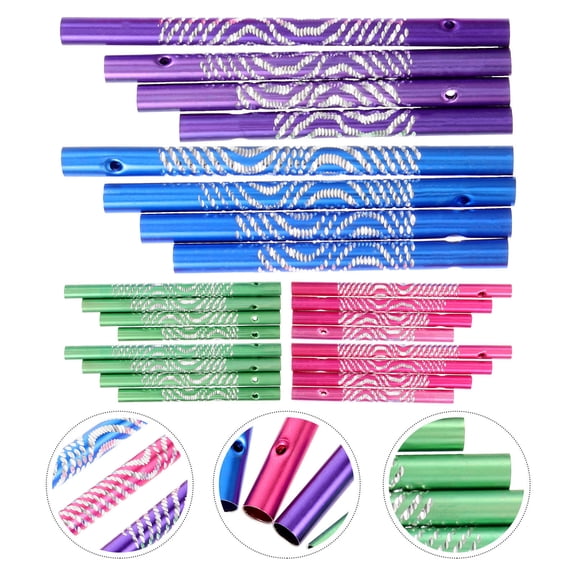 RENACLIPY Metal Wind Chime Supplies Assorted Colors Bright Finish 24 Pieces Craft Kit for Outdoor Decoration