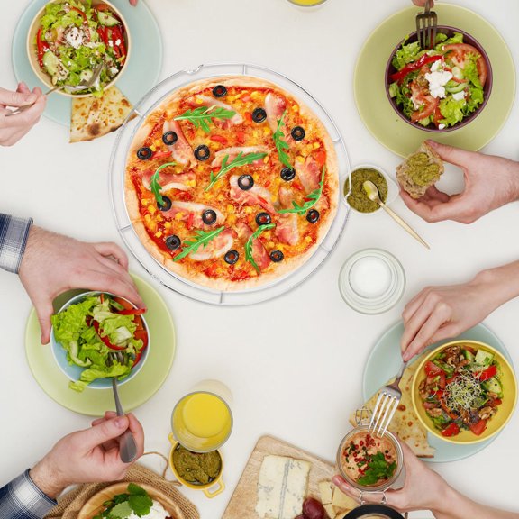 RENACLIPY Wire Steamer Rack Black Round Cooling Rack for Baking Cakes and Roasting