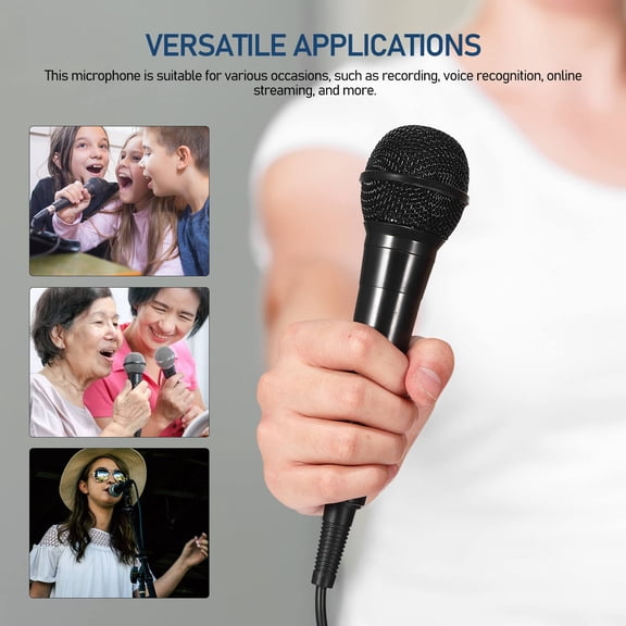 RENACLIPY Dynamic Wired Microphone for Computer Tablet Streaming and Singing Black
