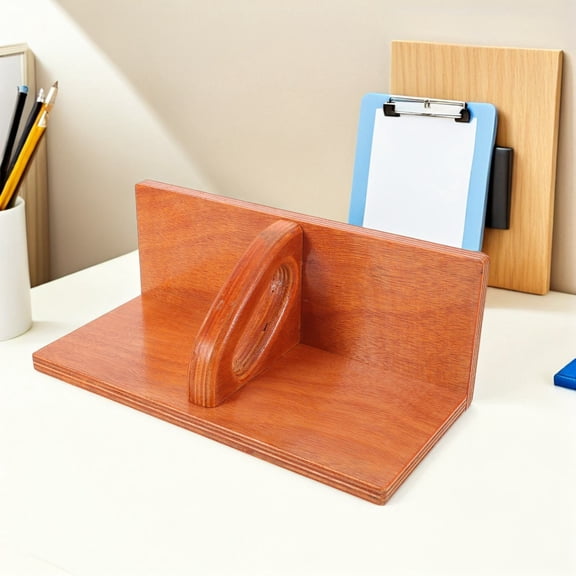 RENACLIPY Safety Paper Cutter Push Tool, Orange, Wooden, Ergonomic, Stable, Versatile, for Office