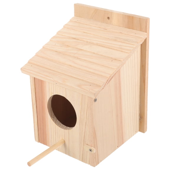 RENACLIPY Wooden Bird Home Nesting Box with Rope Feeder for Garden Outdoor Decoration