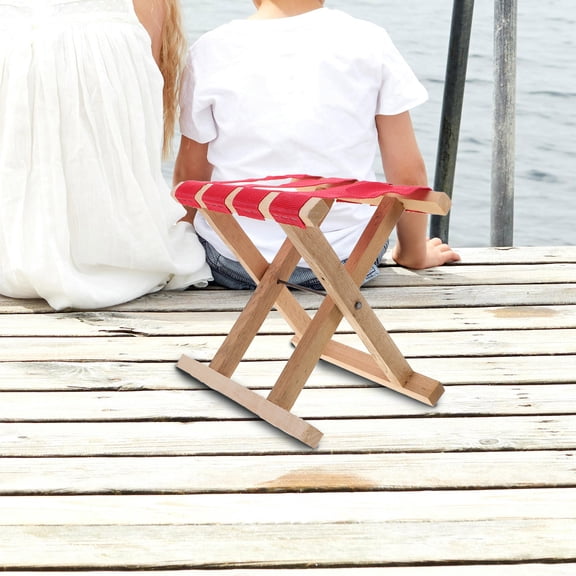 RENACLIPY Outdoor Camping Wood Foldable Stool Collapsible Bench 1Pcs