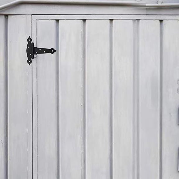 RENACLIPY Black Wrought Iron Barn Door Hinges Heavy Duty Strap Hardware for Exterior Wooden Gate and Shed