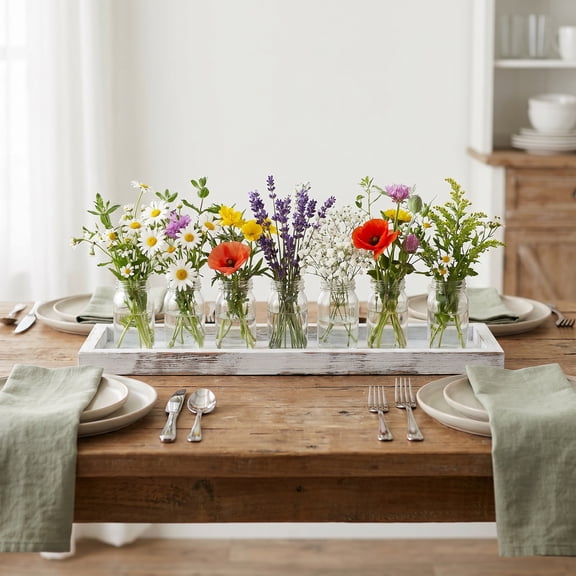 RENACLIPY Wooden Rectangular Tray for Decor with Stable Flat Bottom Perfect for Candles and Snacks
