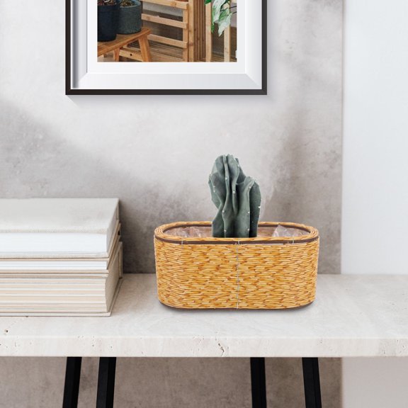 RENACLIPY Rustic Style Multi-Purpose Plastic Basket, Storage Container for Home, Office, Kitchen, and Organization