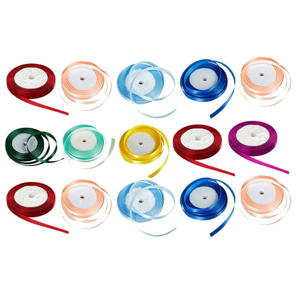 RENACLIPY Polyester Satin Ribbon Assorted Colors for Wrapping, Crafting, Decorations, and Projects