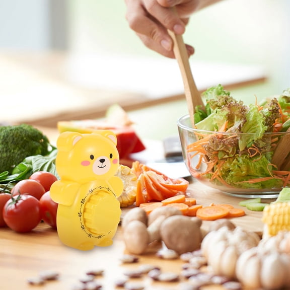 RENACLIPY Yellow Animal Shaped Manual Kitchen Timer Mechanical Time Reminder for Baking