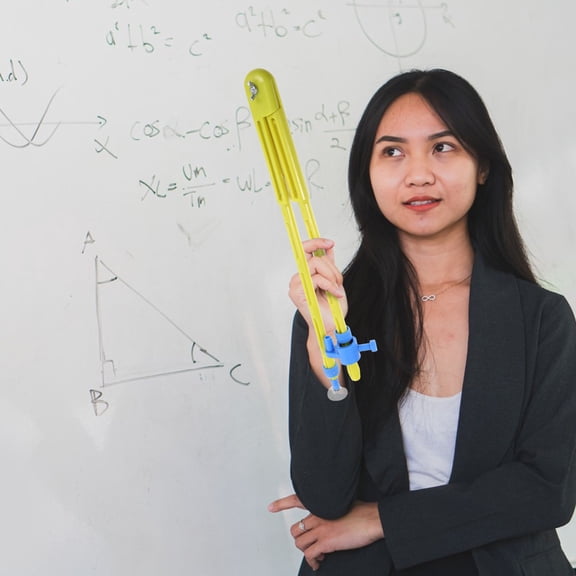 RENACLIPY Yellow Geometry Compass for Teaching Drafting and Whiteboard Demonstrations