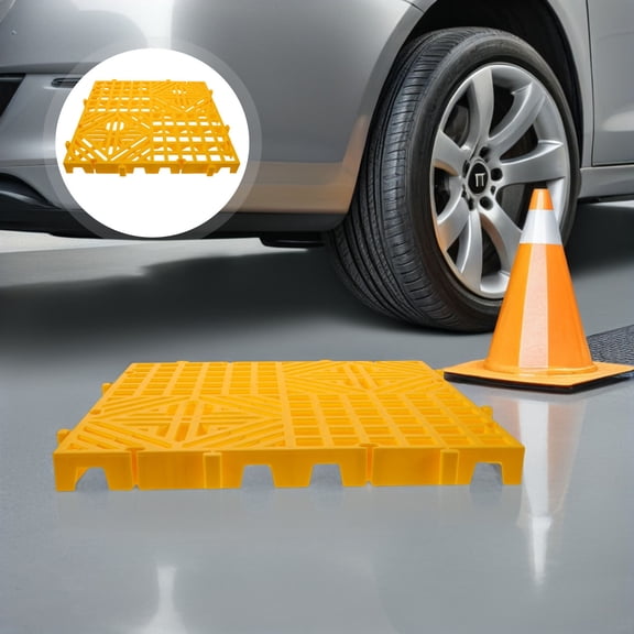 RENACLIPY Yellow PP Interlocking Drainage Mat for Car Wash, , Easy to Assemble, Fast Draining