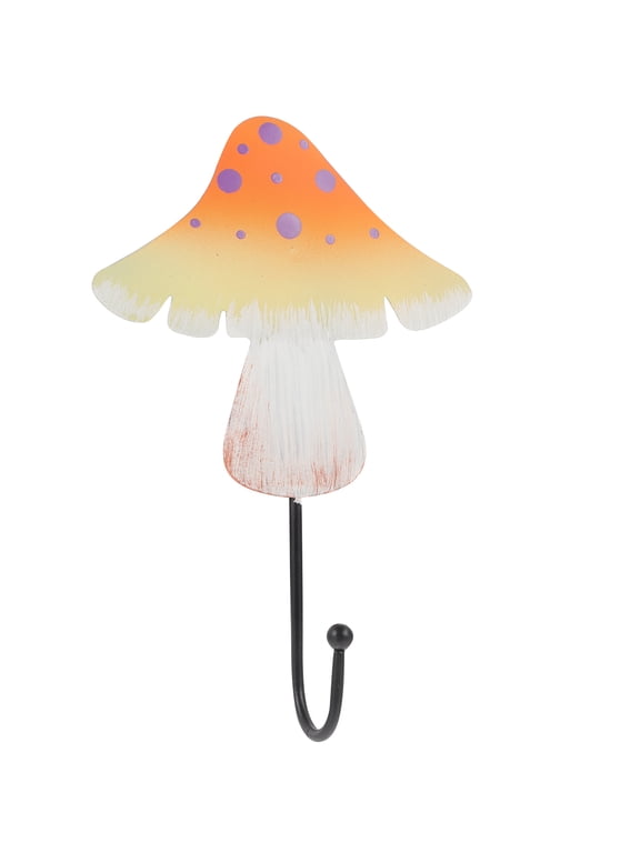 Yellow Metal Mushroom Wall Hook for Hanging Coats Hats Keys Home Decor Entryway Bathroom Organizer