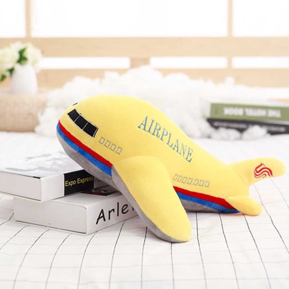 RENACLIPY Airplane Plush Throw Pillow Yellow Soft Cotton Material Cozy Couch Bed Room Decor
