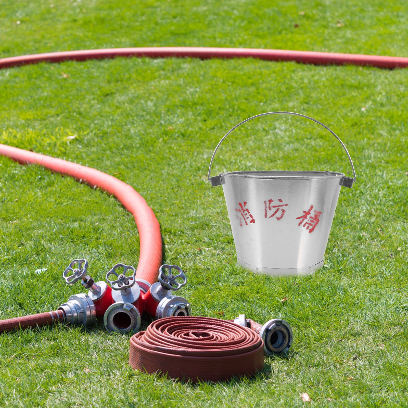 Firefighting Bucket RENACLIPY Multi Functional Stainless Steel Bucket for Firefighting and ...