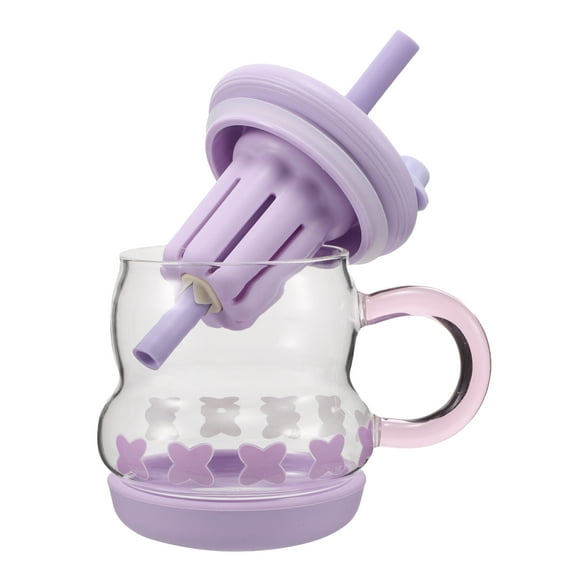 RENACLIPY glass tea mug violet color tumbler for tea brewing modern design drinkware 1Pack