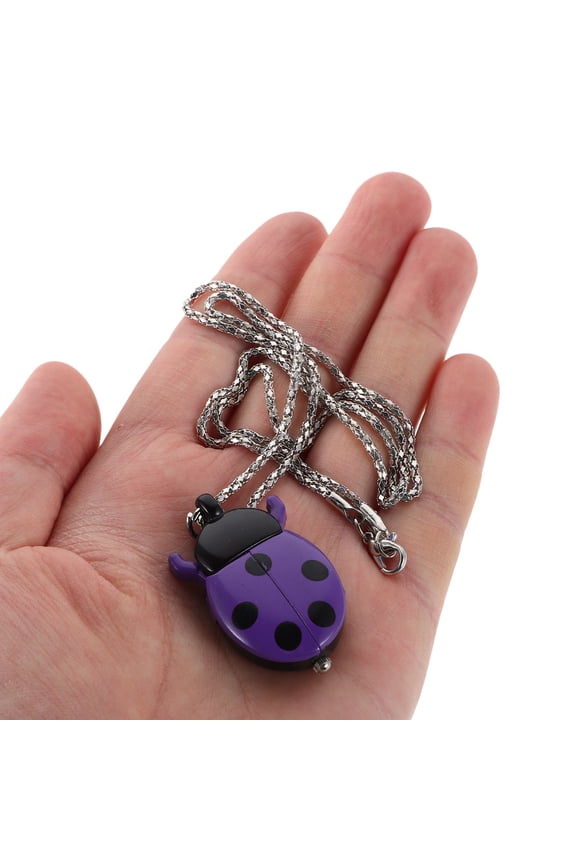 Quartz Ladybug Pendant Watch with Alloy Case and Glass Cover, Retro Style Decorative Jewelry