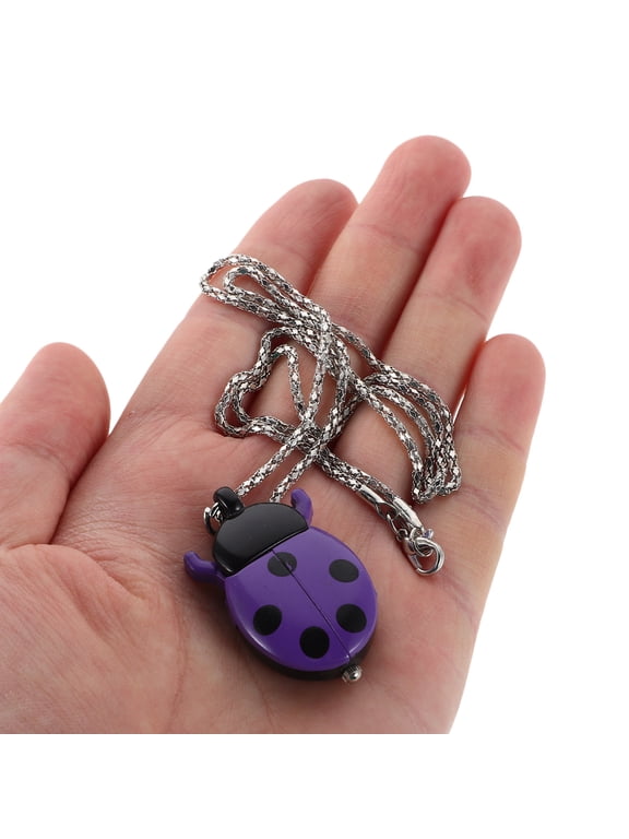 Quartz Ladybug Pendant Watch with Alloy Case, Glass Cover, Retro Style Decorative Jewelry for Women