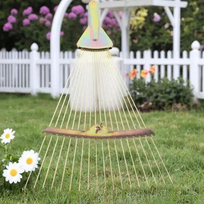 RENACLIPY Foldable Lawn Rake for Leaves with High Hardness Steel Wire Tines