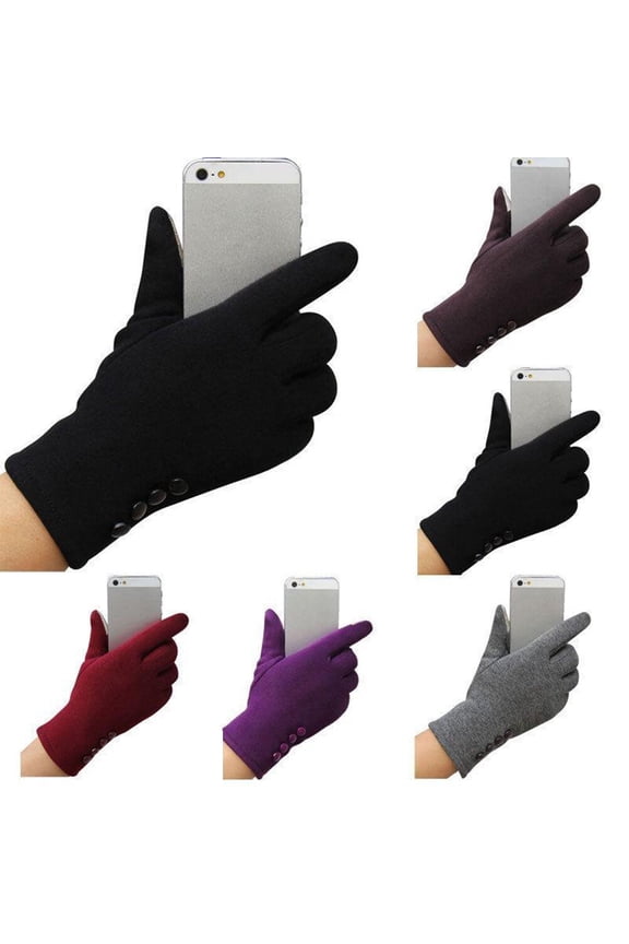 Women's Thermal Driving Gloves 1 Pair, Cotton Blend, Comfortable Fit, Red Color, Ideal for Cold Weather