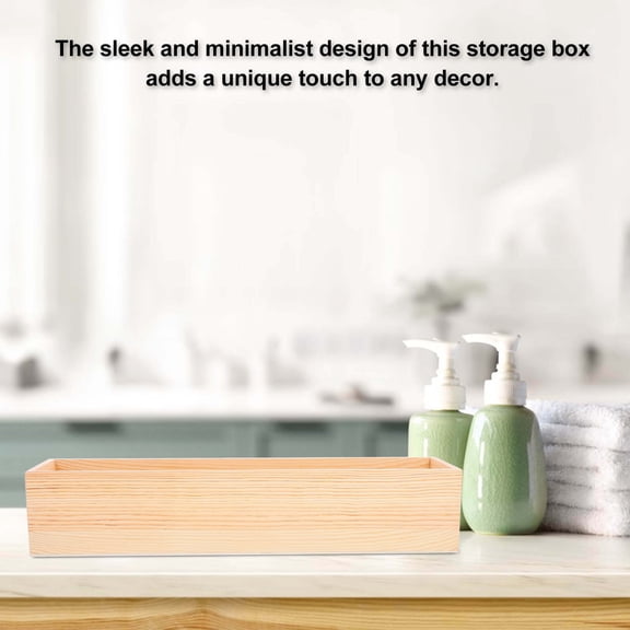 RENACLIPY Khaki Wooden Storage Box Without Lid Versatile Organizer Box for Home and Office