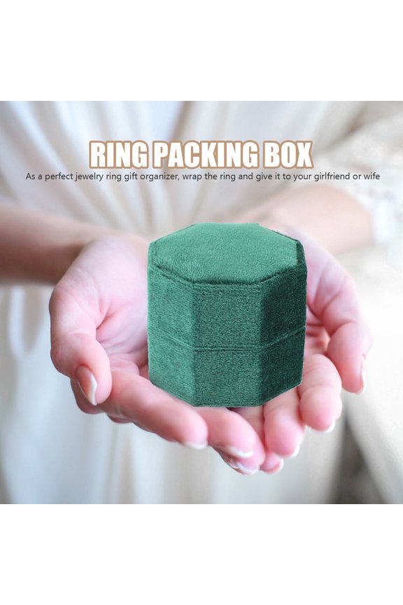 Green Small Engagement Box for Storage and Wedding Presentation, Compact and Elegant Design