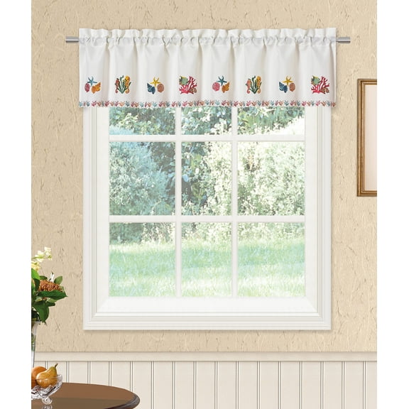 RENAISSANCE HOME FASHION Sealife Embroidered Valance