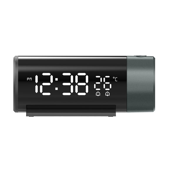 RENDZJ 180 Rotatable Digital Alarm Clock 4-Level Brightness Dimmer for Home & Office